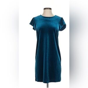 Cynthia Rowley Teal Velvet Short Sleeve dress